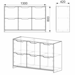 Комод 6Д (Компаніт) - Зображення 3
